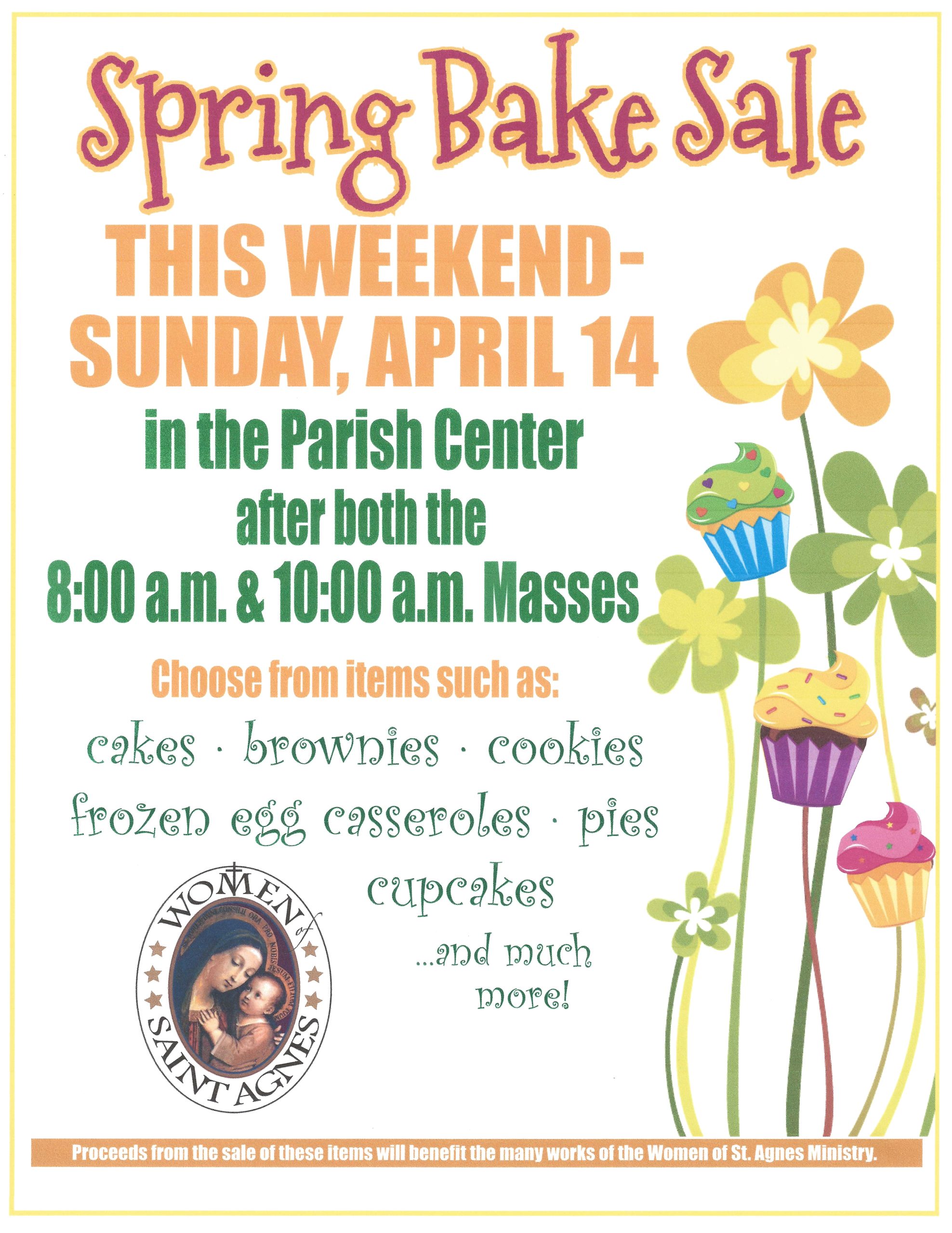 Spring Bake Sale – St. Agnes Catholic Parish